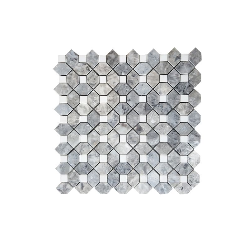 Đá Mosaic Ghi Nhạt, Trắng Sữa Mài Bóng 319x319mm