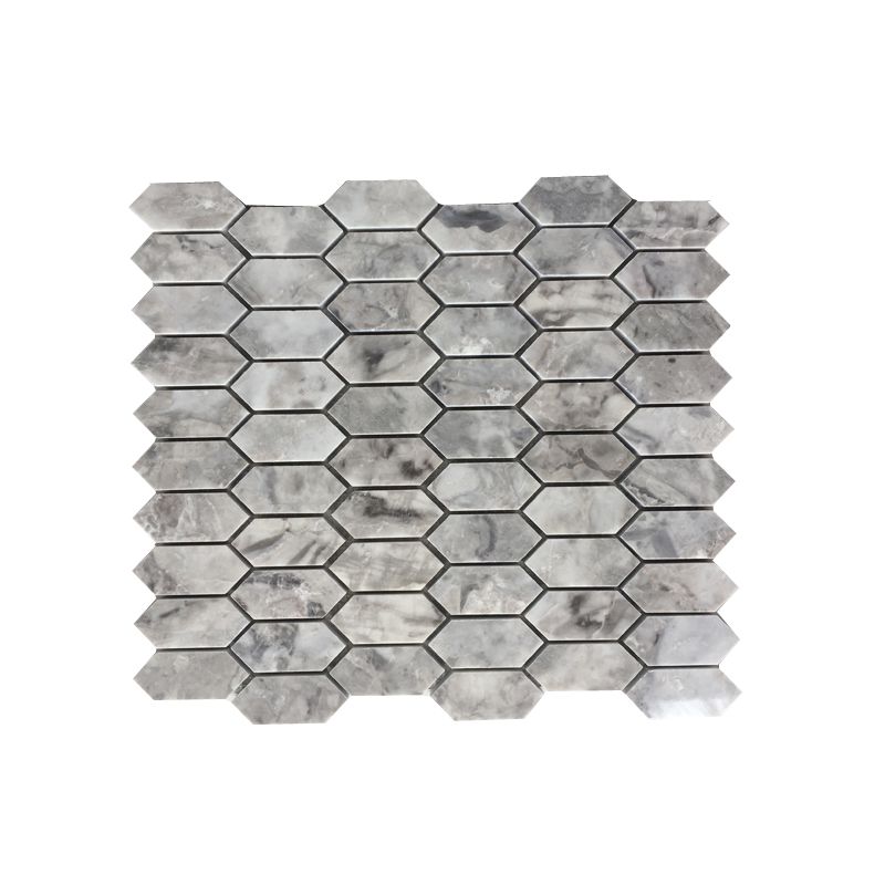 Đá Mosaic Ghi Nhạt Mài Bóng Lục Giác Nhọn 268x325mm