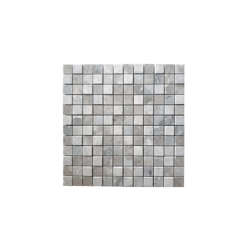 Đá Mosaic Ghi Nhạt Mài Bóng, Rung Vê Giả Cổ 23x23mm