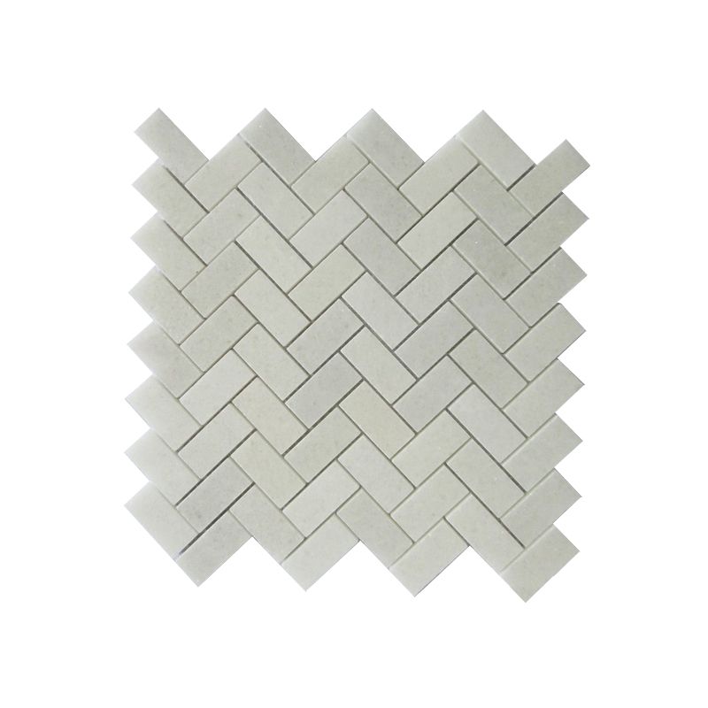 Đá Mosaic Trắng Muối Mài Bóng Dán Chéo 23x48mm