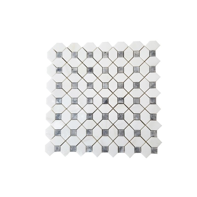 Đá Mosaic Trắng Sữa, Ghi Nhạt Mài Bóng 319x319mm